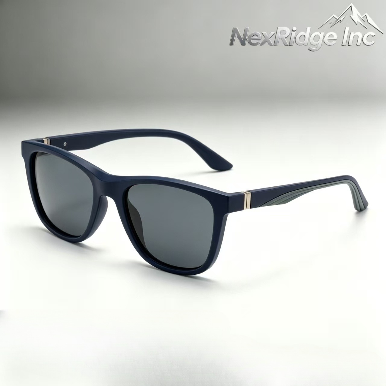 Midnight Frame square sunglasses in a campaign setting
